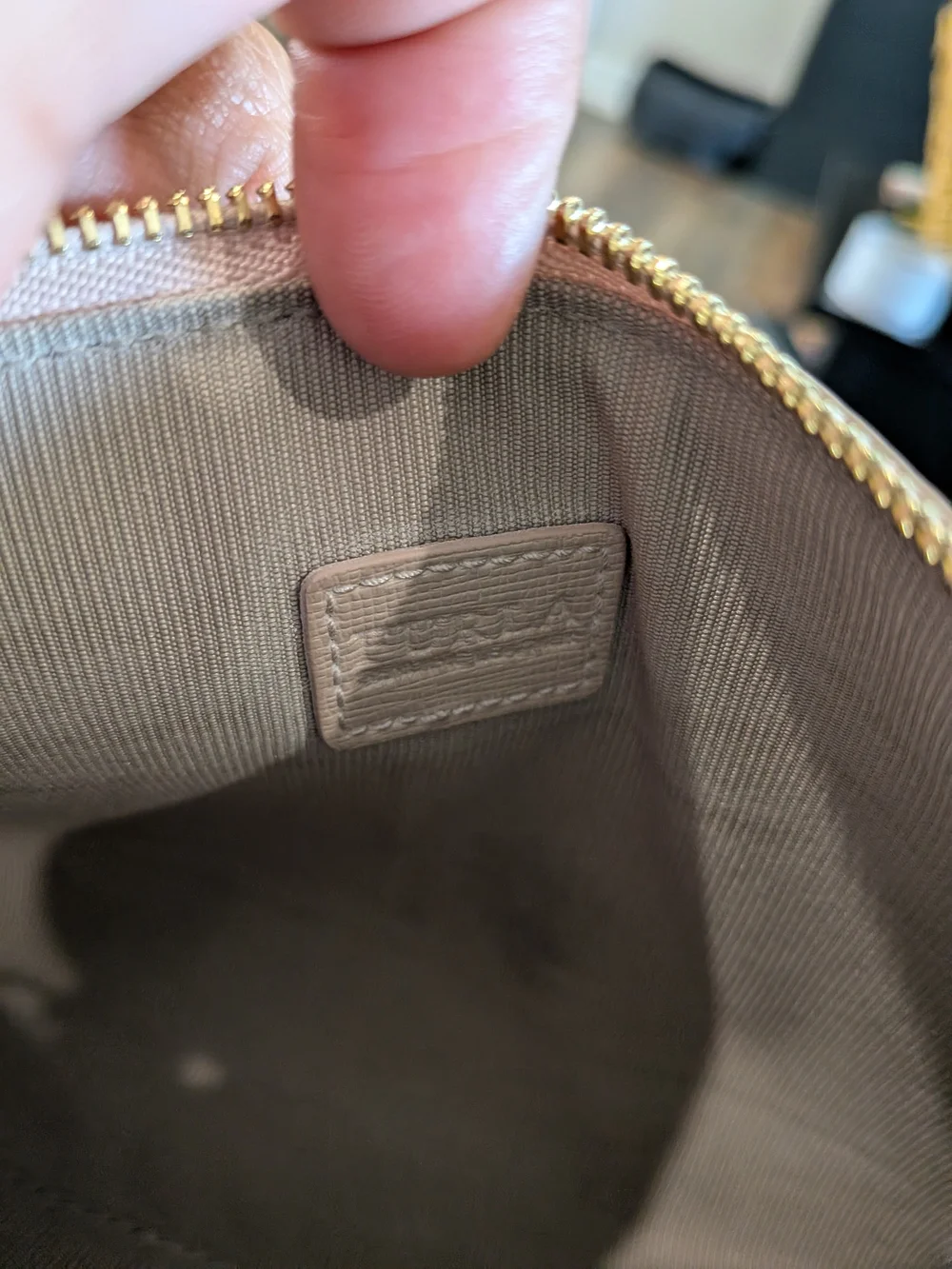 Furla Beige Wristlet Clutch with Detachable Strap